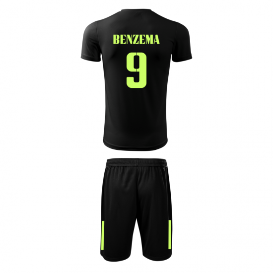 Echipament BENZEMA, Real Madrid 2022, kit 3, negru