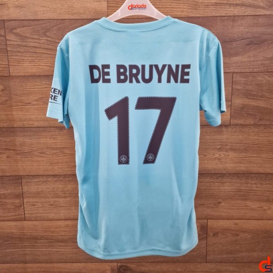 Echipament DE BRUYNE, Manchester City 2022, turcoaz/alb