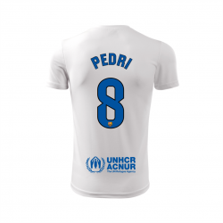 Tricou PEDRI, Barcelona, 2023/24, alb-albastru