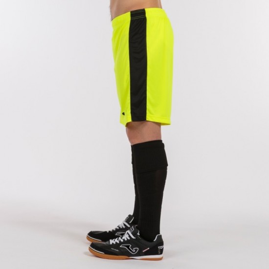 Pantaloni Scurti Academy, galben neon-negru