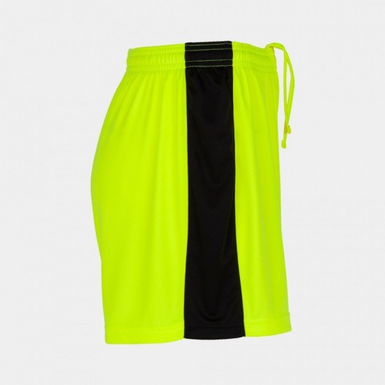 Pantaloni Scurti Maxi, galben neon-negru