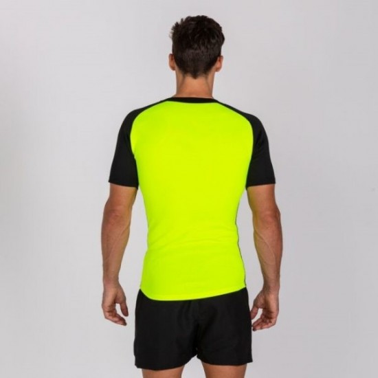 Tricou Rugby Haka, negru/galben fluorescent